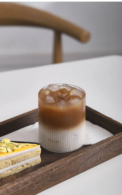 Striped Glass Coffee Mug 300/400ml