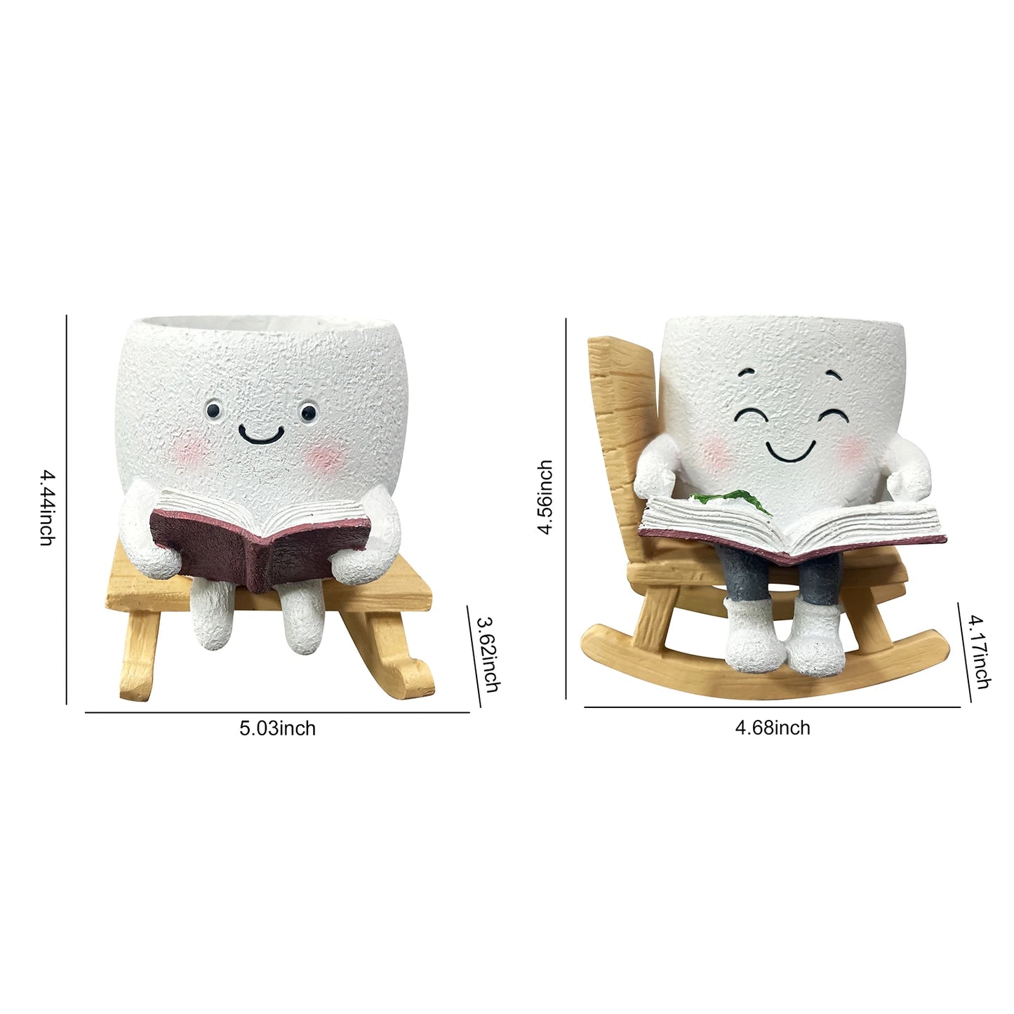 Resin Swing Smile Face Flower Pot