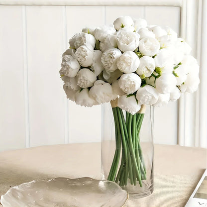 27-Heads Premium Silk Artificial Peony Bridal Bouquet
