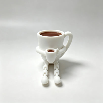 Articulated Coffee Figures, Cute Coffee Cup &amp; Coffee Bean Desk Decor, Fidget Toys for Coffee Lovers, Home Office Ornaments