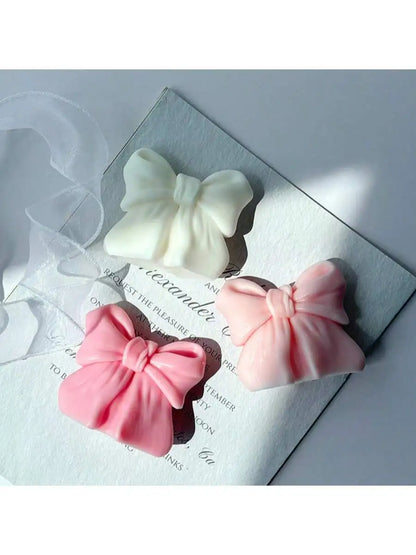 1pc Bow scented Candle, 3D Bow Design Long-Lasting Fragrance, Suitable For Home Decoration, Perfect Valentine&