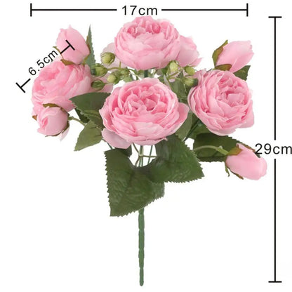 1 Bundle Premium Silk Peony & Rose Bouquet for Wedding Decor