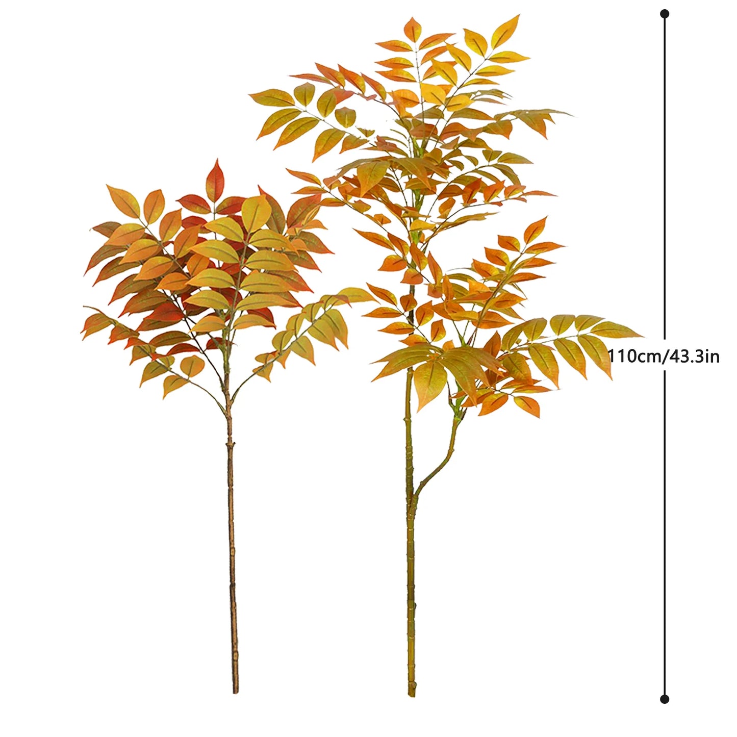 76-105-135cm/53.1in Artificial Ficus Tree Branch – Realistic Green Tropical Plant Decor
