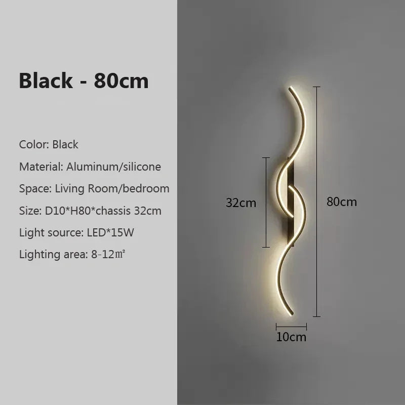 Modern LED Wall Sconce – Black & Gold Decorative Wall Light for Home