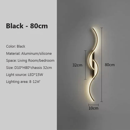 Modern LED Wall Sconce – Black & Gold Decorative Wall Light for Home