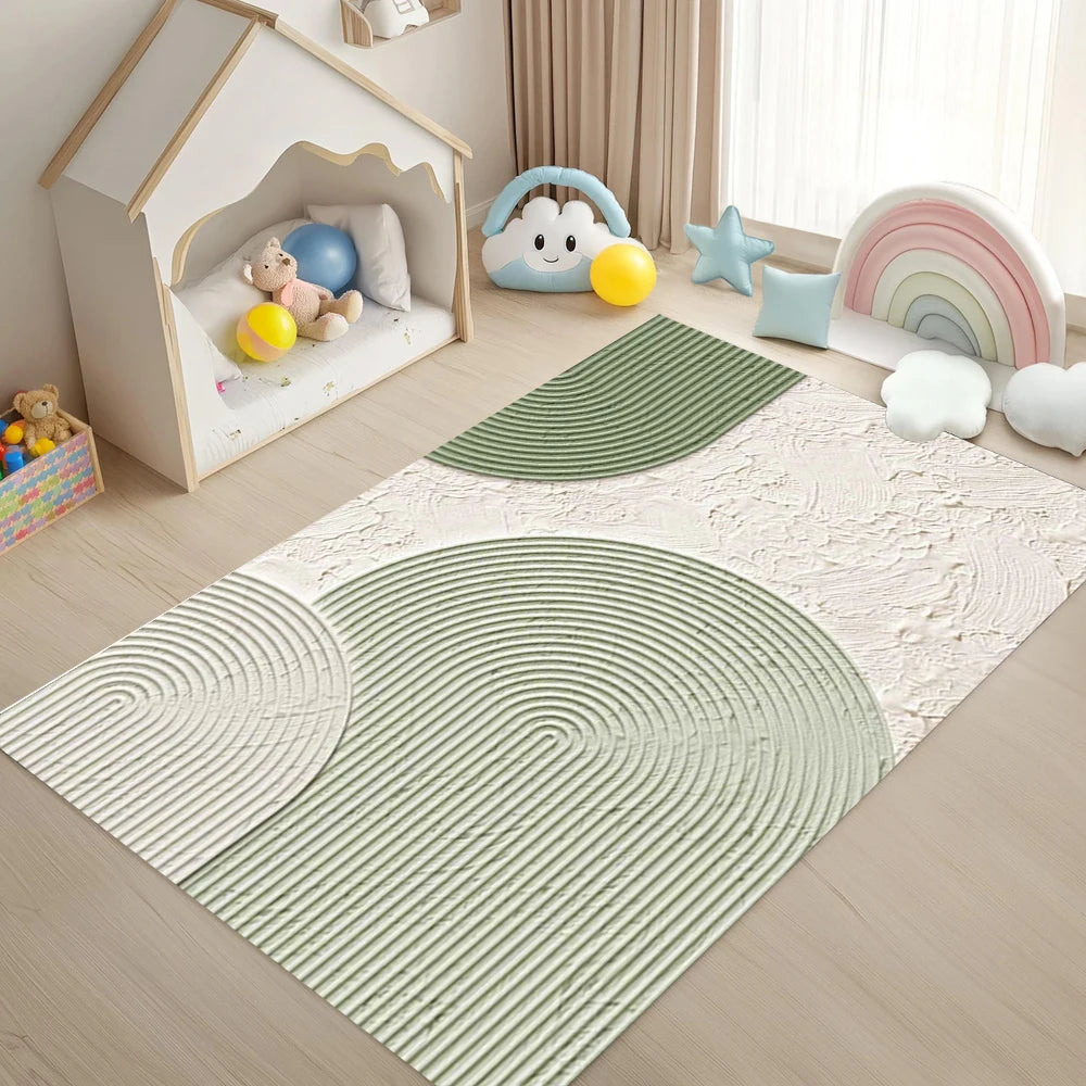 Carpet, Living Room and Bedroom Floor Mat, Light Luxury High-end Cream Sandblasted Carpet, Study Carpet, Home Decoration