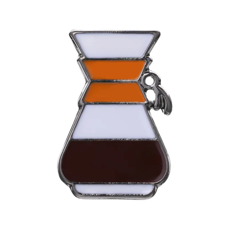 Coffee Maker Enamel Brooch Pin