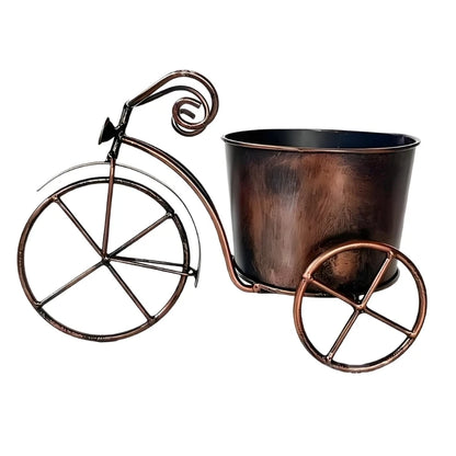 Retros Iron Bicycles Flowers Pot Garden Planter with Rustproof Wheel for Garden