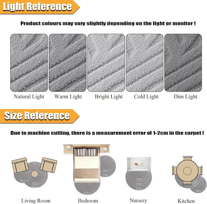 3D Geometric Round Rug – Soft High-Low Polyester,Washable &amp; Non-Slip,Modern Circle Carpet Living Room,Bedroom,Nursery 60-120cm