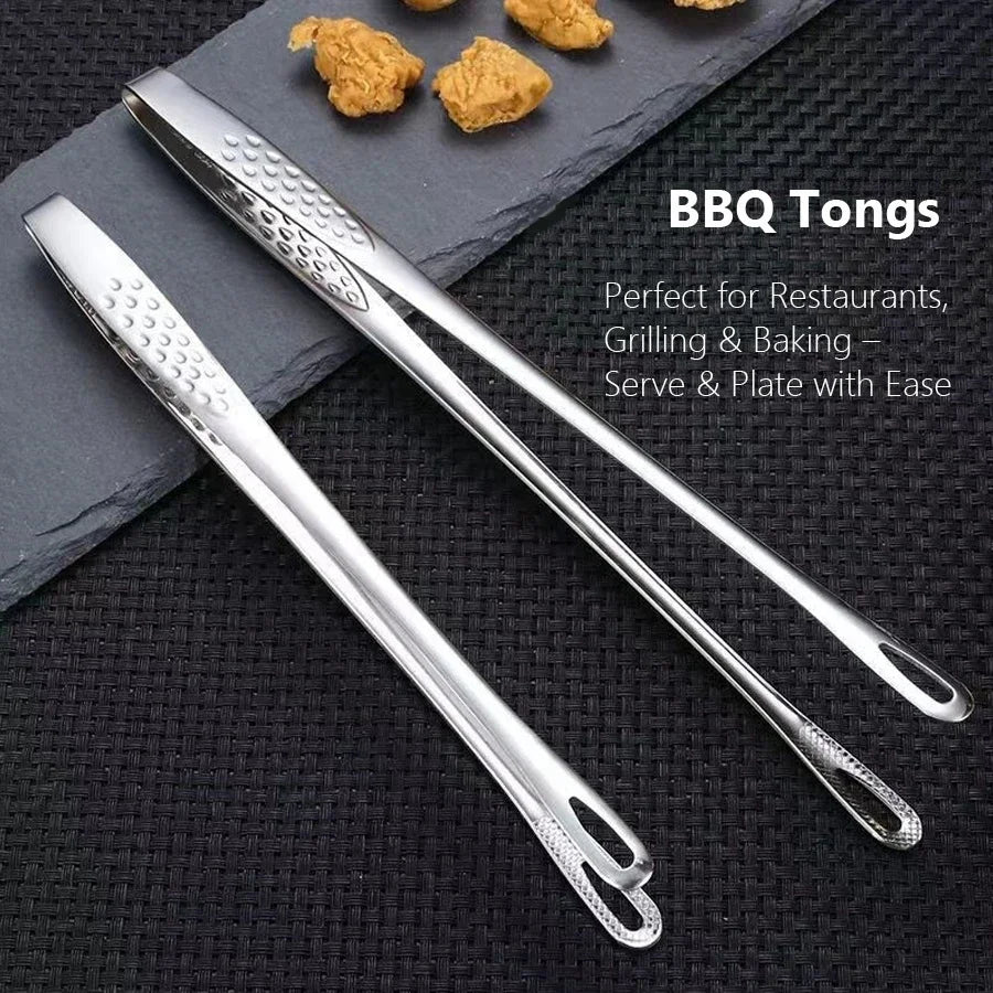 Long Stainless Steel BBQ Tongs