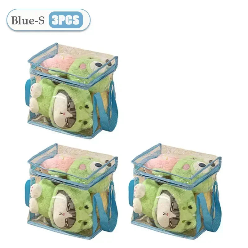 1/3/5PCS Transparent Toy Storage Box Large Capacity Waterproof Dustproof Folding Organizer Bag for Home Closet Bedroom Supplies