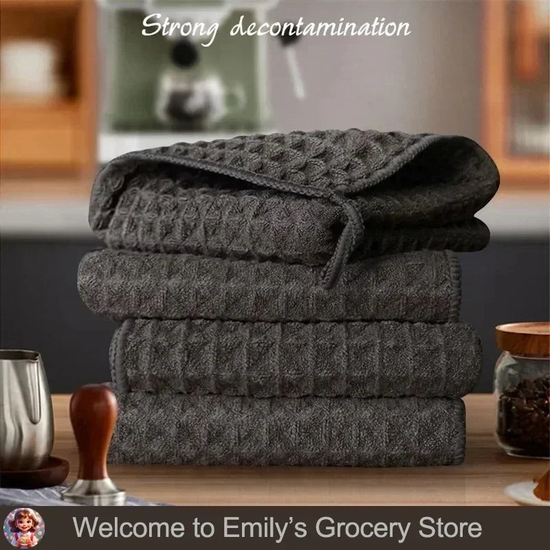 1/6Pcs Super Absorbent Microfiber Coffee Bar Towels Home Barista Cleaning Tool for Coffee Machine