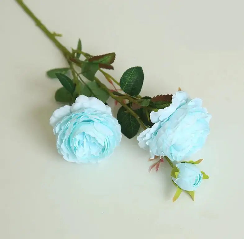 YO CHO 60cm Premium Silk White Pink Peonies Artificial Bouquet