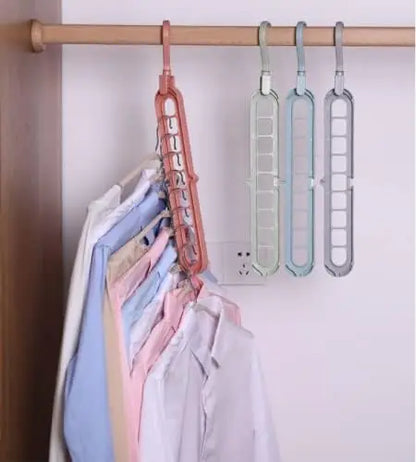 1/2pcs 9 Holes Clothes Coat Hanger Organizer Multi-port Support Drying Racks Plastic Cabinet Storage Rack Hangers for Clothes
