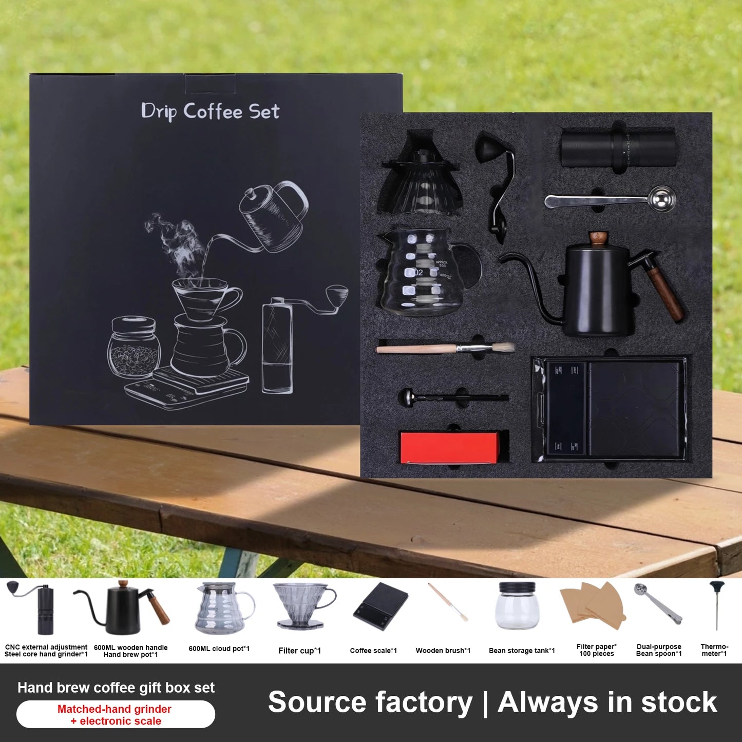 Manual Pour Over Coffee Grinder Set