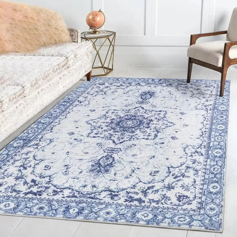 Luxurious Pink Vintage Print Carpet Elegant Non Slip Rug for Living Room Bedroom Classic Floor Mat Home Decor Easter Festivals