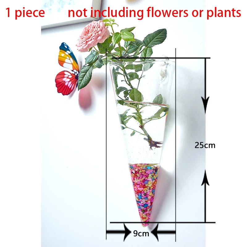 Hanging Hydroponic Glass Vase – Modern Wall-Mounted Plant Decor