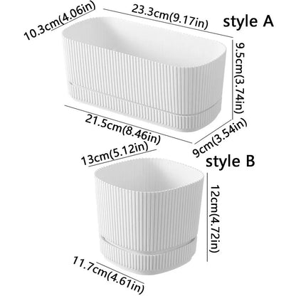 Double Layer Self Watering Flower Pot Plastic Desktop Vase Lazy Plant Pot Thickened with Drainage Hole Vegetable Container
