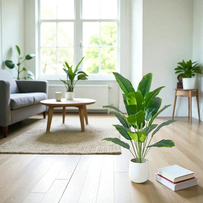Artificial Tropical Palm Plant – Realistic Faux Banana Leaves Decor