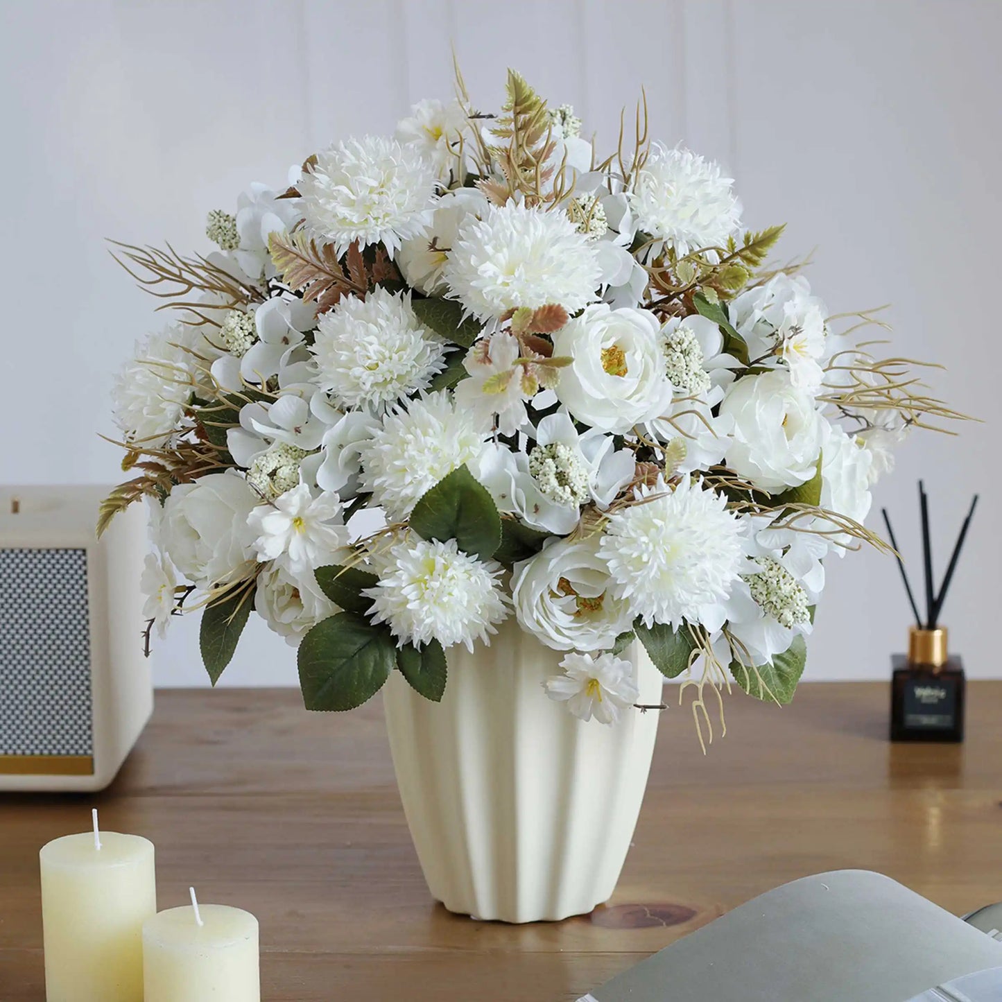 1/4pcs Premium Silk Peony & Rose Bouquet for Wedding Vases