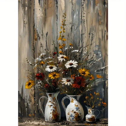 Retro Still Life Lemon & Olive Tree Frameless Canvas Poster