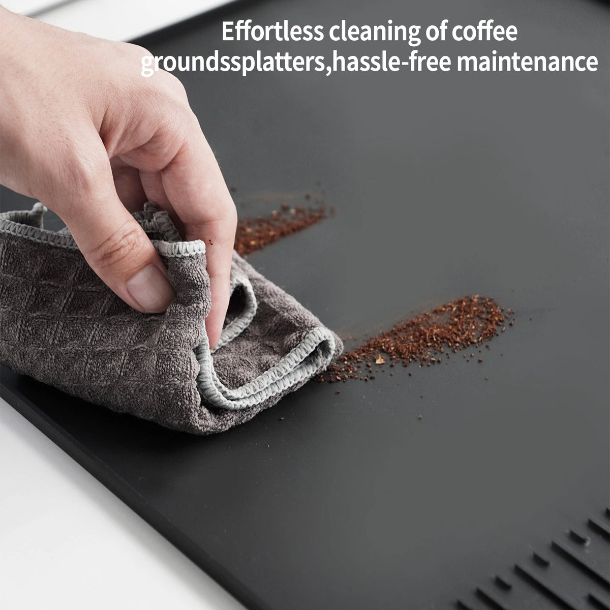 OANKR 2PCS Set 39X58cm Coffee Maker Pad and 25X20cm Espresso Tamping Mat Set, Anti-slip Mat for Kitchen Bar Counter Drain Tray