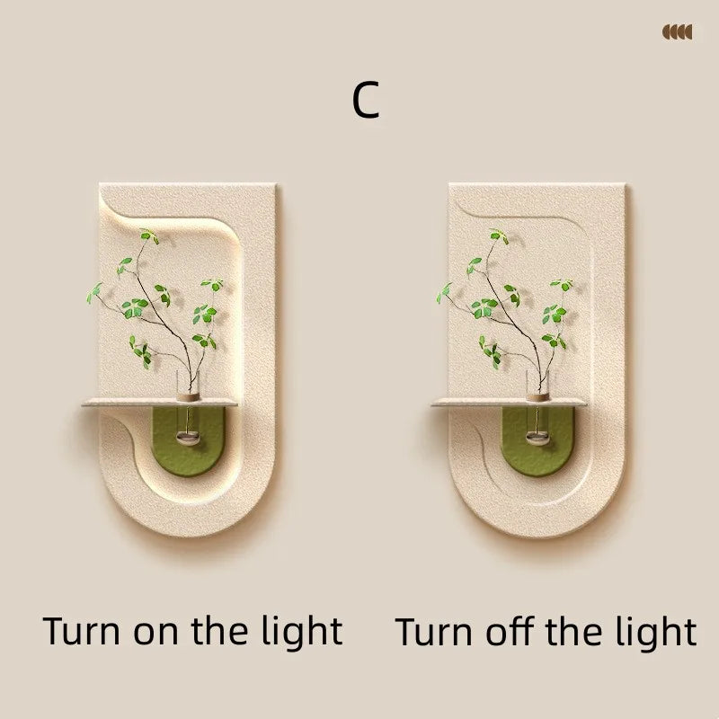 Green Plant LED Wall Lamp for Entrance & Modern Home Decor