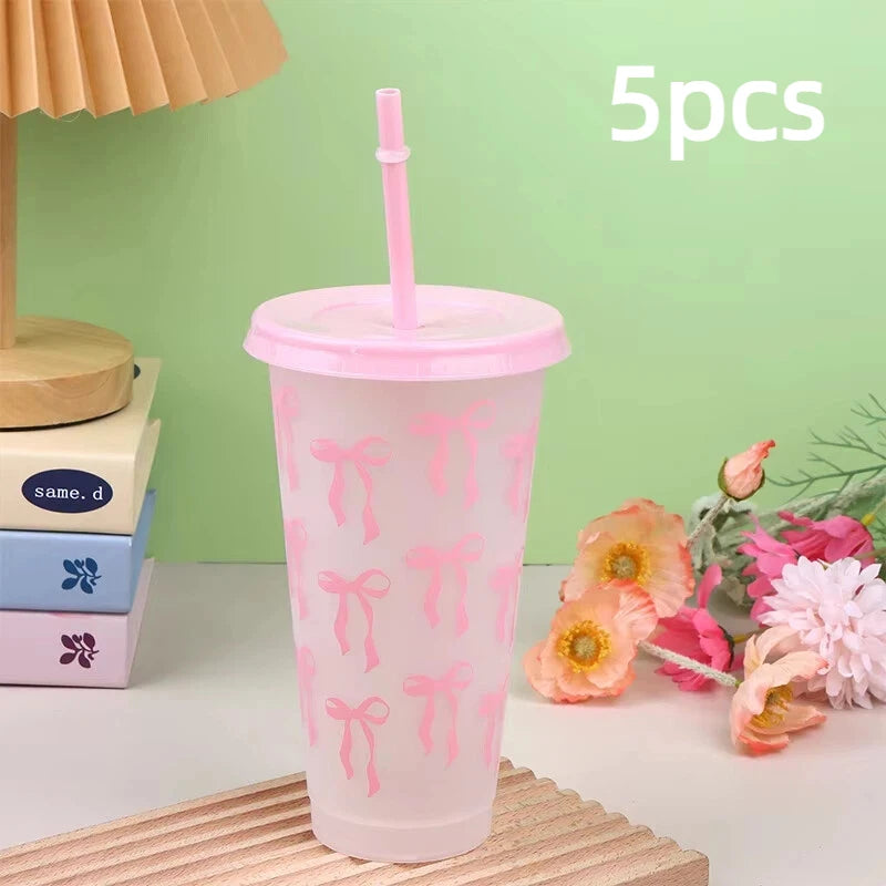 Kawaii Bow Reusable Party Cup with Straw