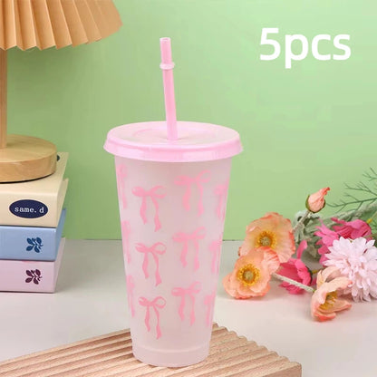 Kawaii Bow Reusable Party Cup with Straw