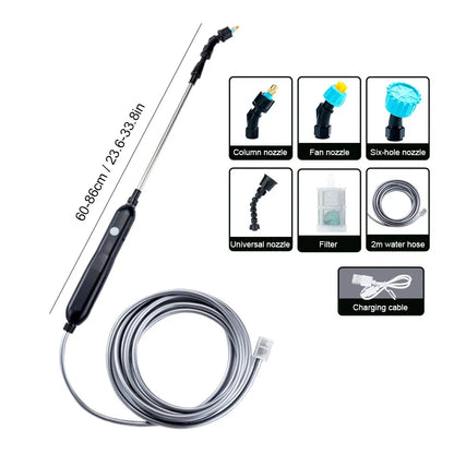 5/8L Battery Powered Sprayer with USB Rechargeable Handle and Retractable Wand Water Sprayer for Garden Lawn and Other Cleaning
