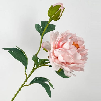68cm Real-Touch Silk Peony Stem with 2 Blooming Heads