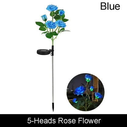 1pc 7-head Solar Artificial Orchid Flower Lawn Lights for Patio Yard Garden Wedding Christmas Decoration LED Solar Ground Lights