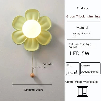 Modern Green Petal LED Wall Lamp – Decorative Wall Sconce for Home