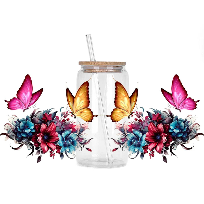 Colorful Butterfly Cup Wrap Sticker 🦋✨