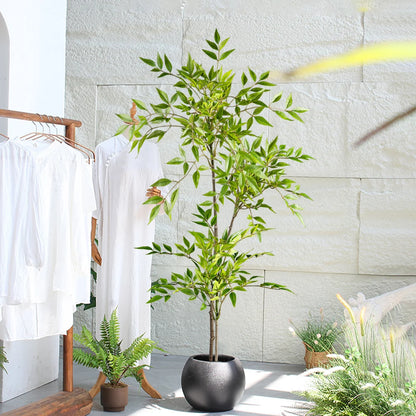 75-140cm Large Artificial Nandina Tree – Realistic Green Plant Decor