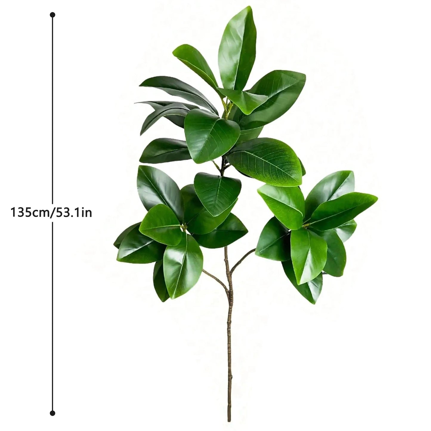 76-105-135cm/53.1in Artificial Ficus Tree Branch – Realistic Green Tropical Plant Decor