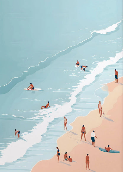 Modern Summer Girl Swimming Pool Party Canvas Poster