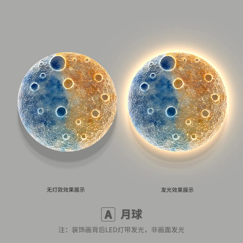 Modern Moon Planet LED Wall Lamp for Bedroom & Home Decor