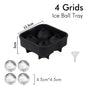 Ice Cube Tray Silicone Ice Ball Freezer Mold Square Ice Cube Maker with Lid 4/6/8 Grids for Whiskey Cocktail Coffee Accessories
