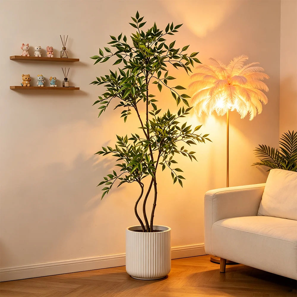 70-140cm Large Artificial Ficus Tree – Realistic Tropical Green Plant Decor