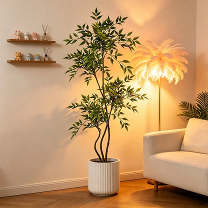 70-140cm Large Artificial Ficus Tree – Realistic Tropical Green Plant Decor
