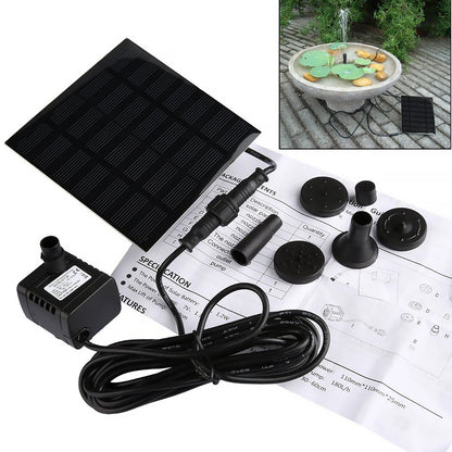 Solar Water Pond Pump Multifunctional with 6 Nozzles Hydroponics Submersible Pump Decorative Props for Pool Fountain Submersible