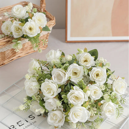 1/2/3Pcs Premium 30cm Silk Rose Artificial Flowers Bouquet