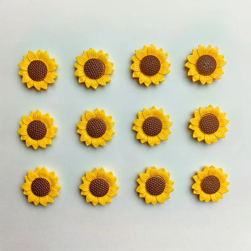 10PCS Oval-Shaped Plastic Sunflower Fridge Magnets for Kitchen &amp; Dining Decor