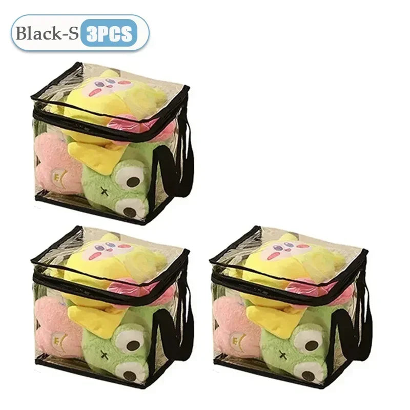 1/3/5PCS Transparent Toy Storage Box Large Capacity Waterproof Dustproof Folding Organizer Bag for Home Closet Bedroom Supplies