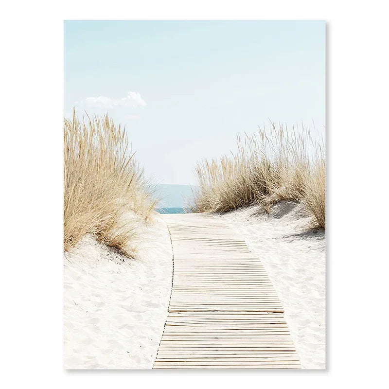 Ocean Beach Palm Tree Canvas Wall Art 🌴🌊🖼️