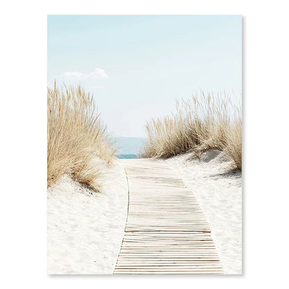 Ocean Beach Palm Tree Canvas Wall Art 🌴🌊🖼️