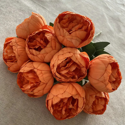 10-Heads Premium Silk Peony Bridal Bouquet with Big Buds