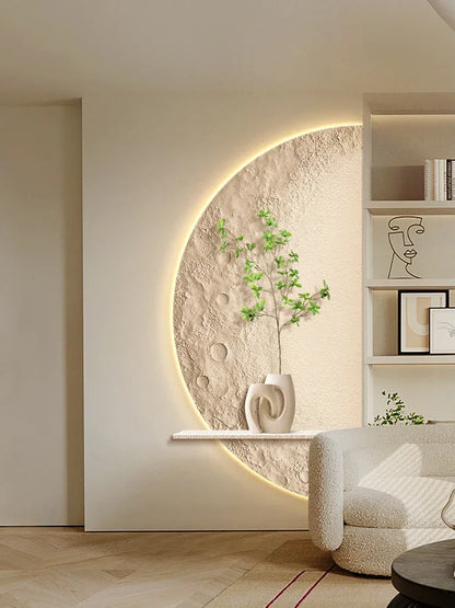 Creative Moon & Green Plant LED Wall Lamp for Modern Home Decor