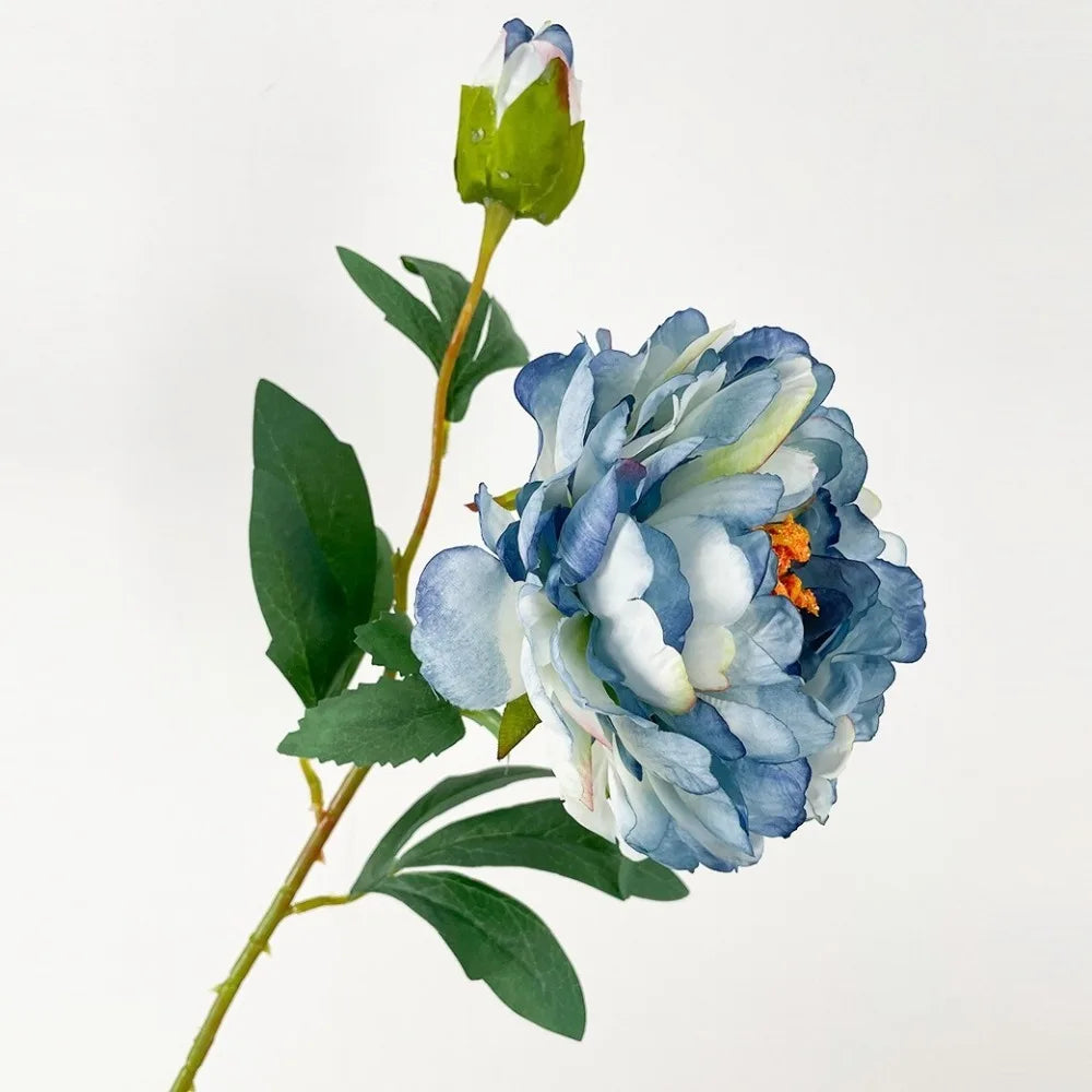 68cm Real-Touch Silk Peony Stem with 2 Blooming Heads